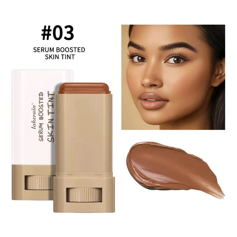 2pcs Foundation Tint Stick & Setting Powder Kit Kosmetik Liputan Kulit Sekata Kawalan Minyak Tahan Lama Kit Makeup Matte