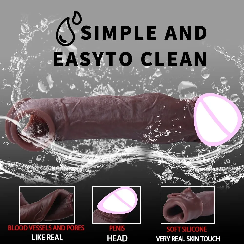 Manicotto per l'erezione dell'addestramento del pene Uomo adulto sexy Manicotto del pene in silicone Anello del rubinetto Estensore Giocattolo del sesso maschile Cazzo dildo — image 4