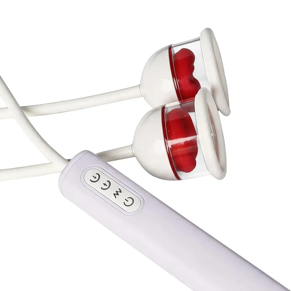 Tragbarer Nippellecken-Saugen-Vibrator, 10-Frequenz-Brustmassagegerät, Klitorisbiss, vibrierendes Sexspielzeug für weibliche Masturbation — image 1