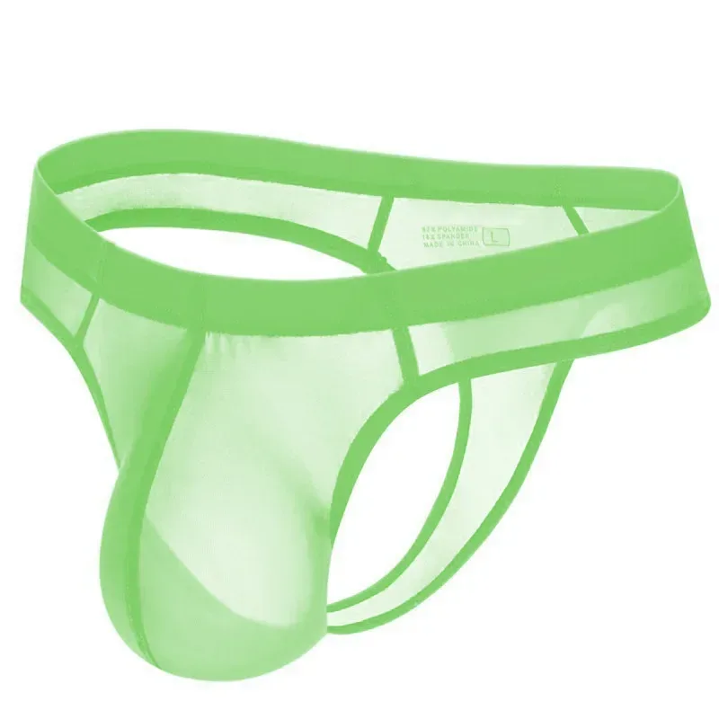 Sexy Men's Thongs Underwears Ultra-thin Thong G Strings Pouch Ice Silk Tanga Hombre Sexy Gay Underpants Breathable Briefs Men — image 3