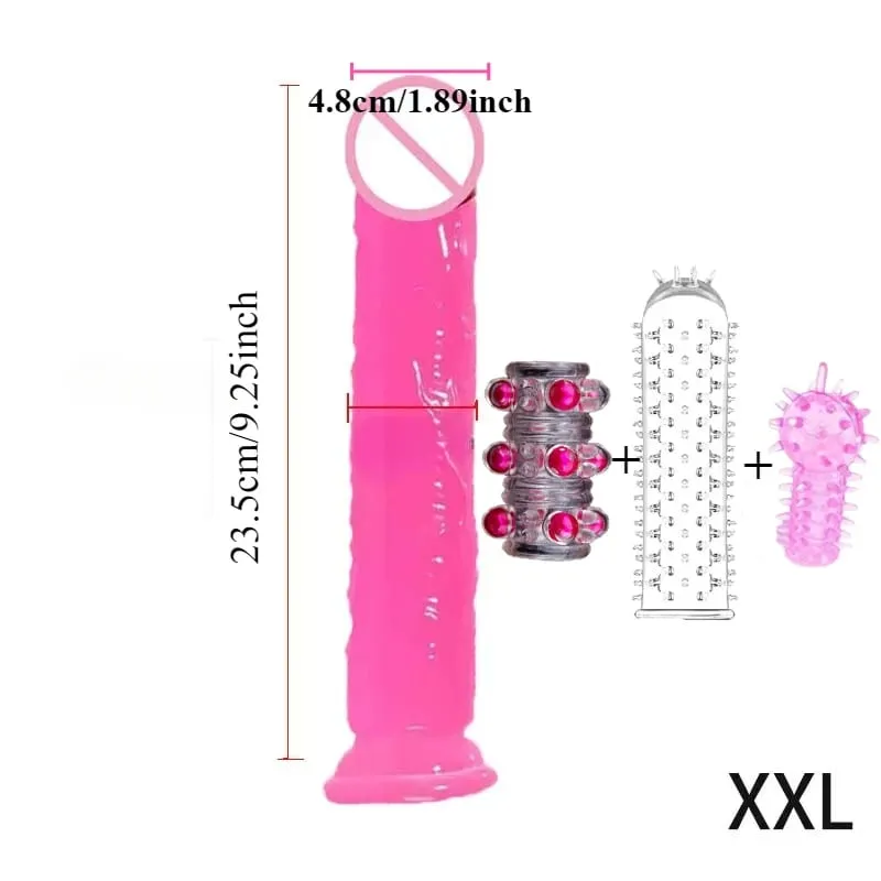 Godemiché rose doux et réaliste avec ventouse, gros pénis en Silicone, jouets sexuels anaux pour adultes, bouchons Dilldo pour femmes lesbiennes