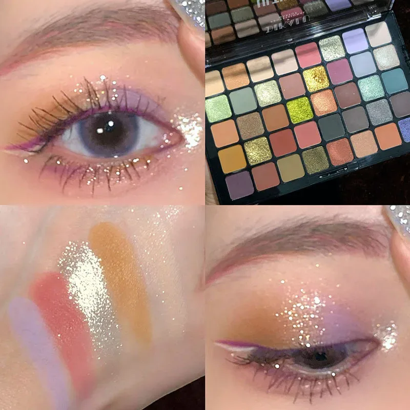 Palette de fards à paupières scintillants, 40 couleurs, pigments mats et scintillants, résistants à l'eau, maquillage coréen pour les yeux, cosmétiques — image 7