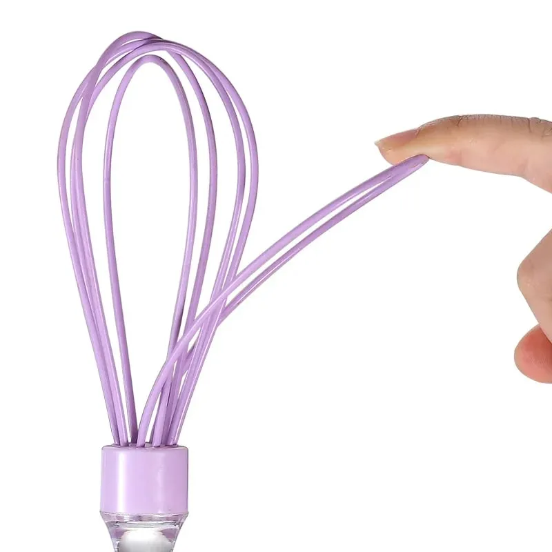 1 PC 10 นิ้วคู่มือโปร่งใสซิลิโคนไข่ Beater เค้กครีมผสมไข่เบเกอรี่ Gadget — image 3