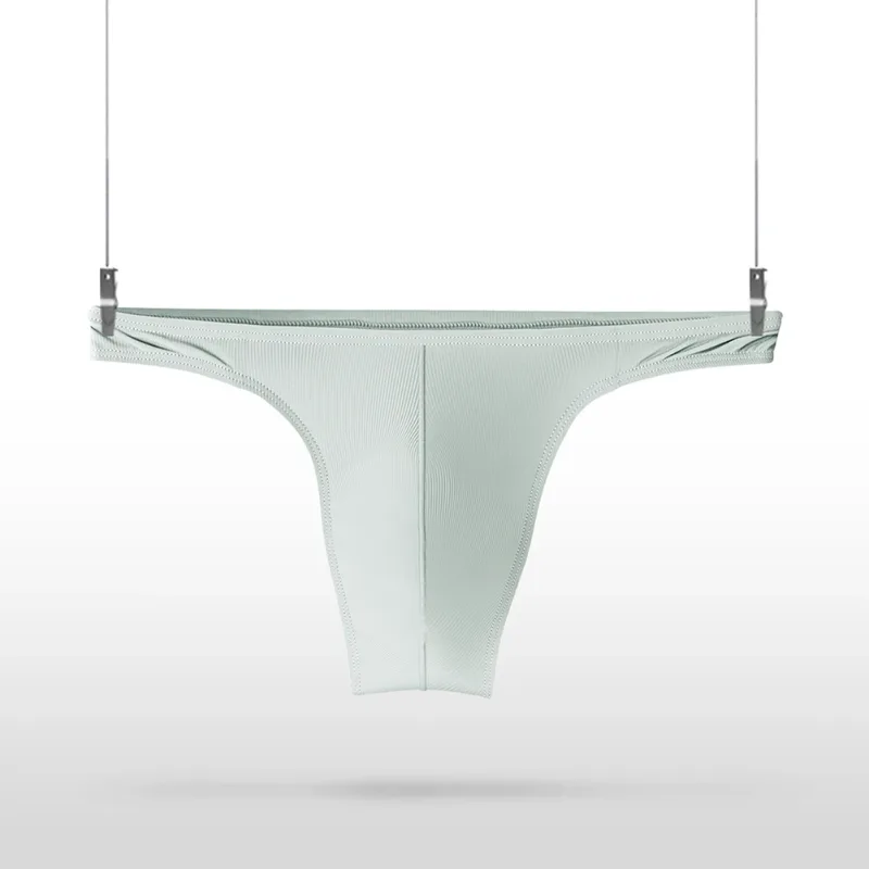 Perizoma in seta di ghiaccio Uomo Intimo sexy Morbido perizoma a costine Mutande traspiranti Mutandine senza cuciture Lingerie maschile Slip con custodia rigonfia — image 14
