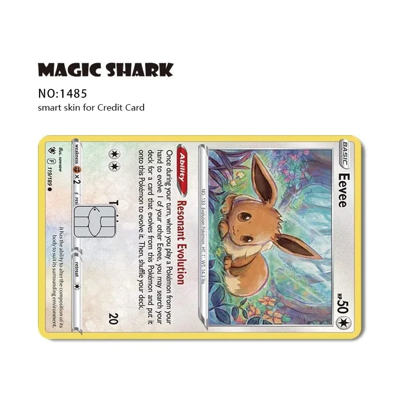 2026 ใหม่ Charizard Blastoise Bulbasaur Eevee Metwo สติกเกอร์ฟิล์มผิวสำหรับบัตรเครดิตเดบิตการ์ด — image 26