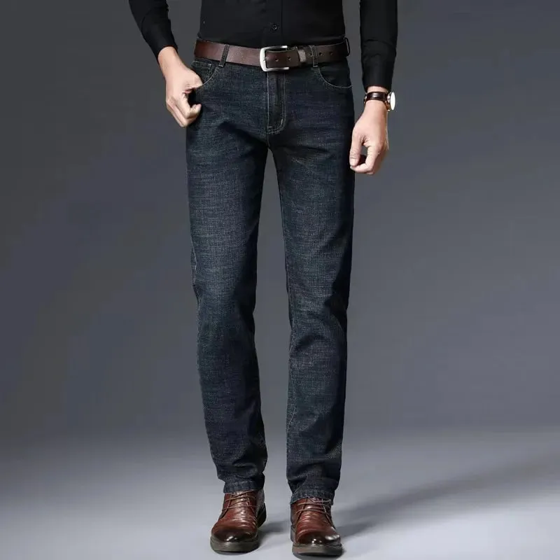 Jean extensible droit décontracté pour hommes, nouveau pantalon en Denim de travail classique bleu noir, à la mode, vêtements de marque masculine, printemps automne 2026 — image 2