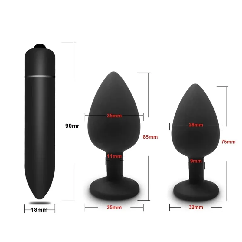 S/M/L Anal Plug Butt Vibrator Women/Men Soft Silicone Round Shaped Erotic Bullet Anal plug Bullet Gay Sex Toys for Adults — image 22