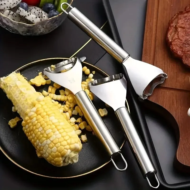 1 pezzo di pannocchia di mais strippe - pelapatate multifunzionale per cucina - pelapatate - spogliarellista creativo per mais - trebbiatrice riutilizzabile per mais — image 6