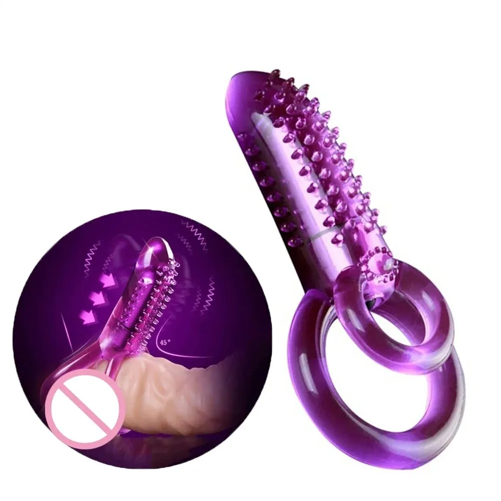 Double Vibrating Cock Ring Vibrator Male Time Delay Dual Ring Penis Sex Toys For Men Prolonging Climax Erotic Adult Sex Products — image 6