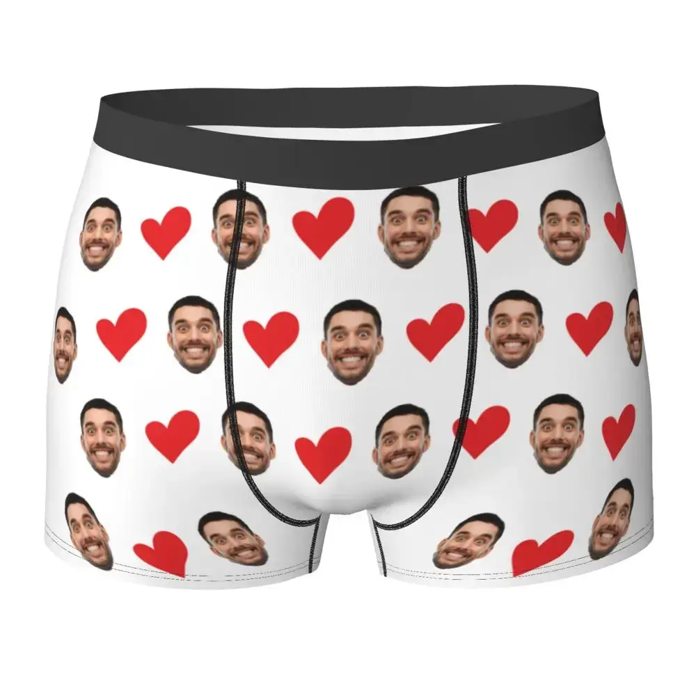 Personalized Face Photo Underwear Custom Heart Boxer Briefs Men Briefs Gift For Husband Anniversary Gift for Dad — image 2