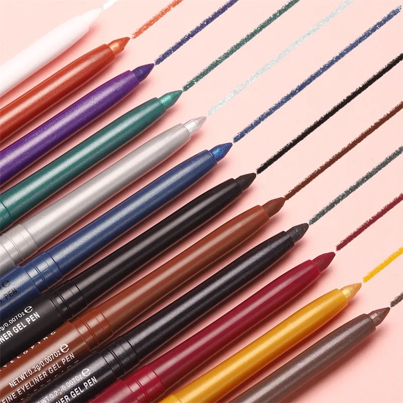 Wasserdichter Eyeliner-Gelstift, goldbraun, liegender Seidenraupenstift, weich, leicht zu tragen, hochpigmentierter, mattierter Eyeliner, dauerhaft glänzendes Augen-Make-up — image 2