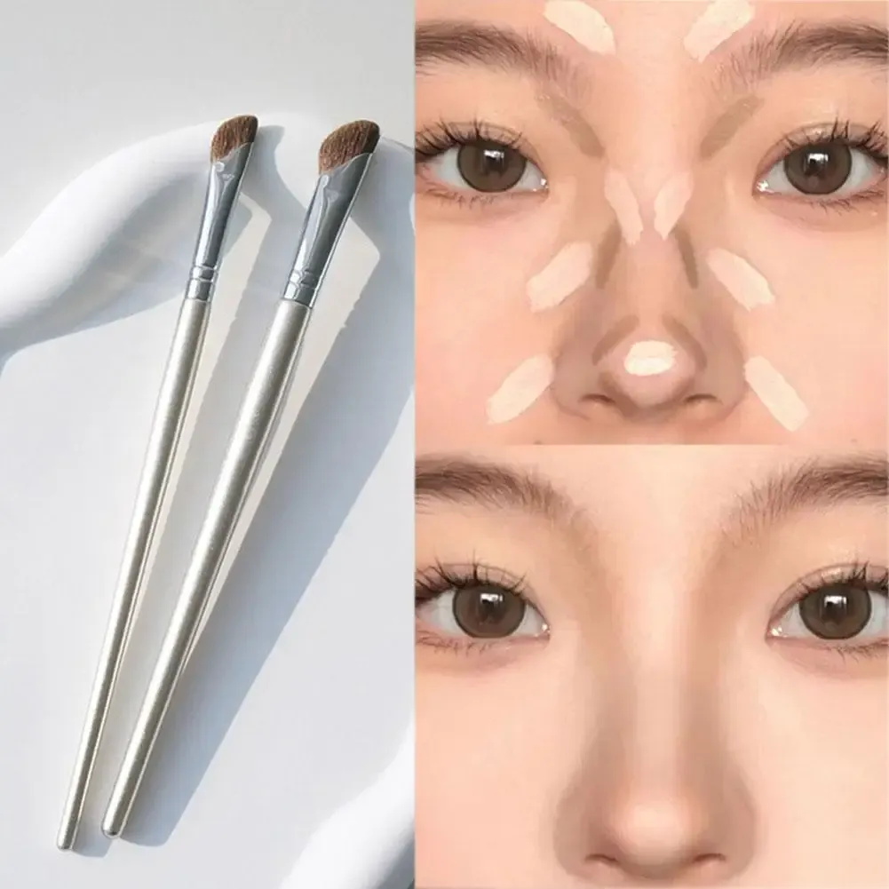 Pennello professionale per contorno naso angolato Pennello piatto per ombra naso Ombreggiatura precisa Pennelli per trucco per contorno del ponte nasale