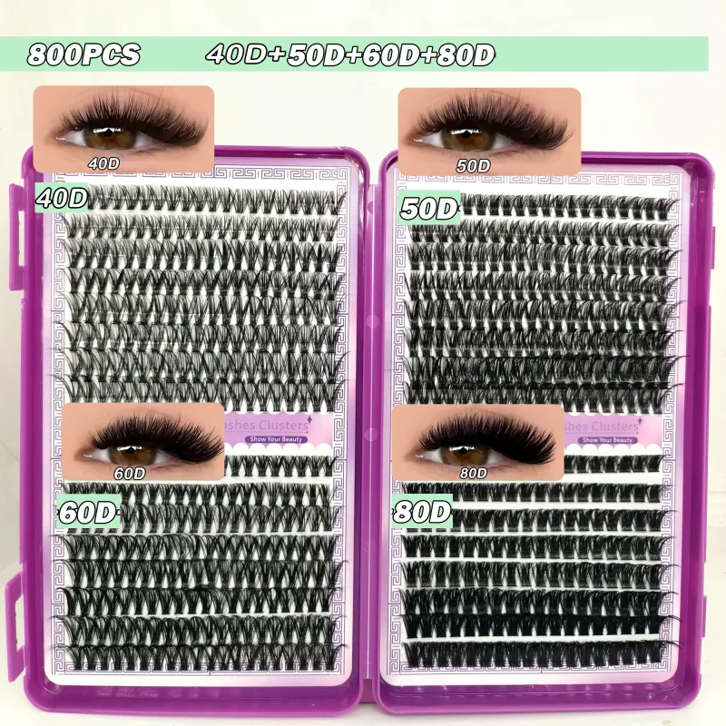 40D-150D Lashes Cluster DIY Lash Extension Mixed Tray Clusters Eyelashes Fluffy Volume Indibidwal Lashes Cat Eye Lash Extension — image 8