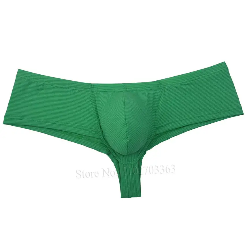 Cheeky Men's Solid Bikini Briefs Ice Silk Micro Boxer Underwear Male Slip Hipster Trunks Bulge Pouch Beach Shorts Underpant Soft — image 14
