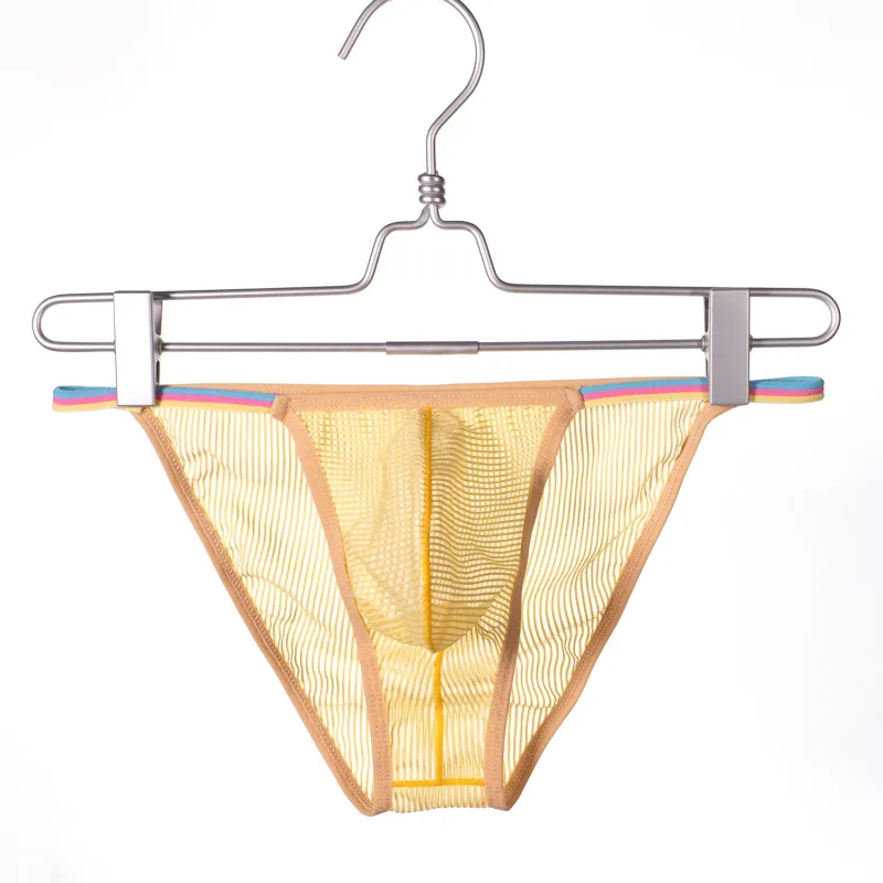 Herren-Slips mit niedriger Taille, durchsichtiges gestreiftes Design, weich, bequem, atmungsaktiv, schnell trocknend, Unterwäsche für Männer, 5 Farben erhältlich, S-XL — image 5