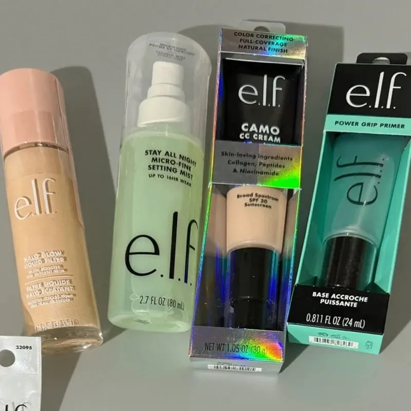 Elf Pre Makeup Green and Pink Even Skin Tone Moisturizing Base and Lasting Isolation Finishing Spray Liquid Foundation Essence — image 2