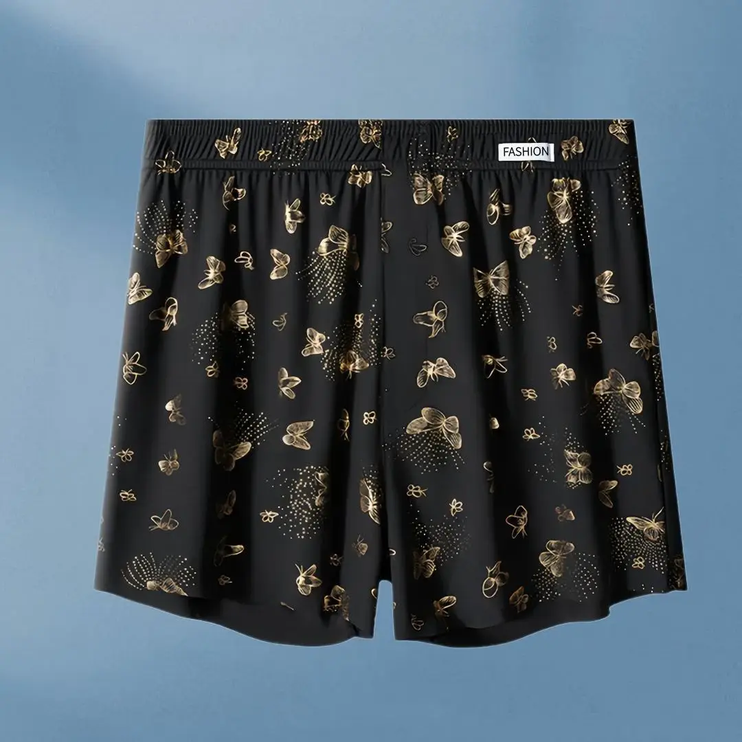 4-teilige personalisierte Aro-Hose für Herren mit Schmetterlingsdruck, lockere und atmungsaktive Freizeitunterwäsche, modische Boxershorts für Herren — image 7