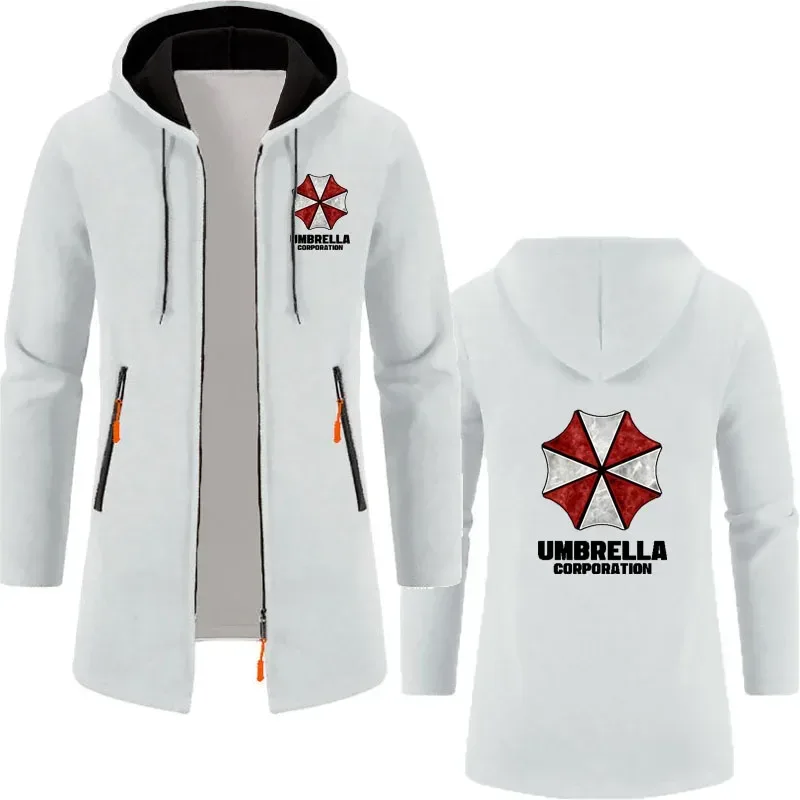 Umbrella company Men's long Hoodies Spring And Autumn Solid Color Zipper Pullover Comfort Harajuku Top Sweatshirts — image 2