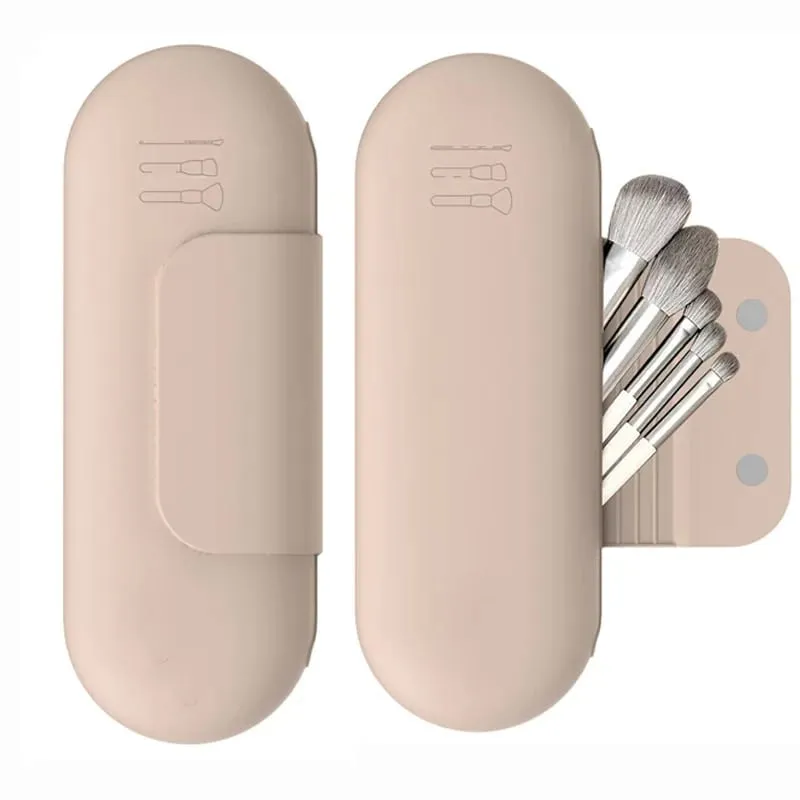 Porta pennelli per trucco in silicone Custodia per cosmetici da viaggio Custodia morbida per pennelli cosmetici portatili per il viso con chiusura magnetica
