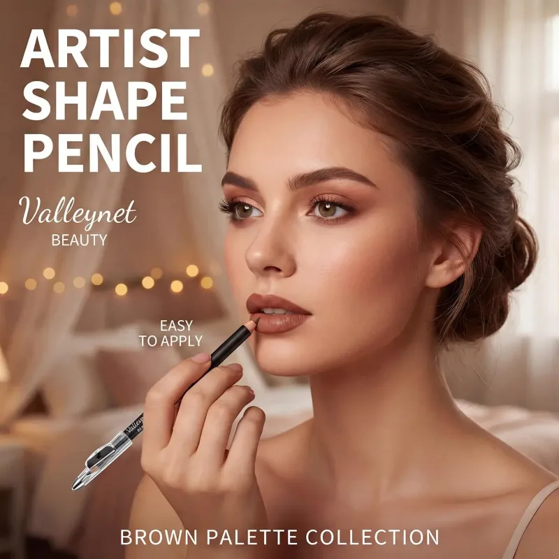 4 ชิ้น Brown Shades Lip Liner Set Matte Waterproof เข้ากันได้กับลิปกลอสและลิปสติกต่างๆ ขนาดกระเป๋าพกพา — image 6