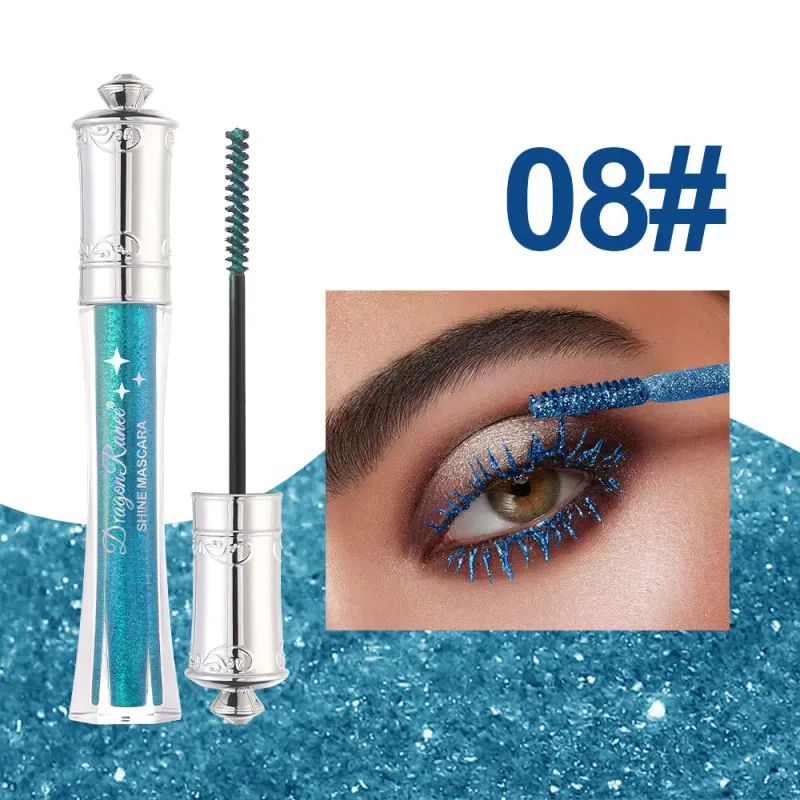 Shiny Diamond Colorful Mascara Blue Glitter Sparkling Waterproof Mascara Beauty Eyelashes Extension Quick Dry Shimmer Eye Makeup