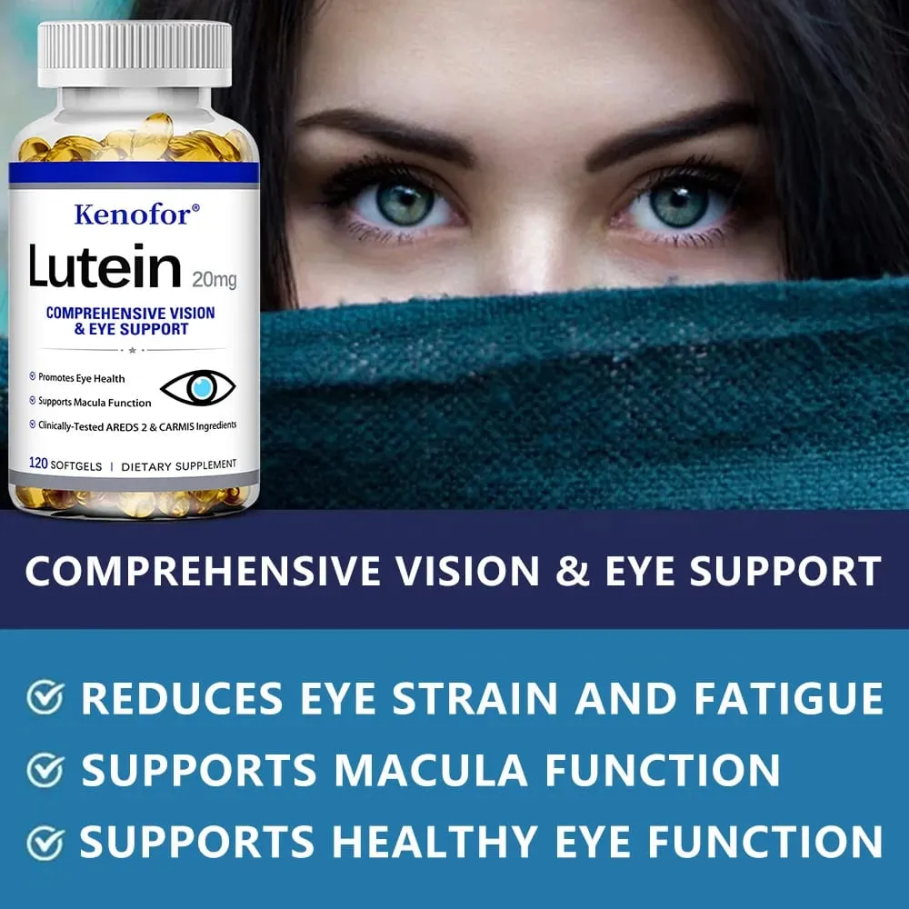 Capsule di luteina - con zeaxantina e vitamina E - Potente antiossidante per la salute degli occhi che migliora la salute della vista - 120 Capsule — image 3