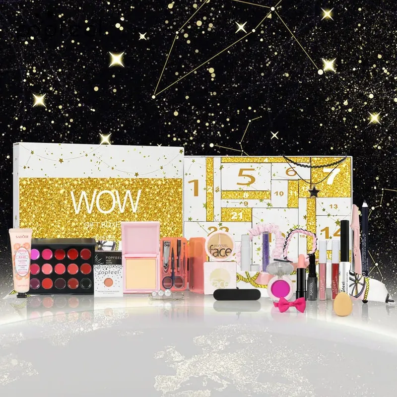 Calendrier de l'avent beauté 24 jours, ensemble de maquillage, compte à rebours de noël, brillant à lèvres, rouge à lèvres, cosmétique, 24 pièces — image 7