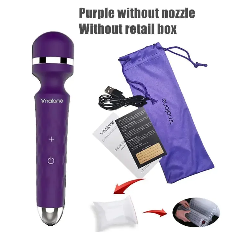 Nalone Rock ที่มีประสิทธิภาพ Clitoris Vibrator ชาร์จ USB Magic Wand AV Vibrator เครื่องนวดผลิตภัณฑ์ทางเพศเพศเร้าอารมณ์ของเล่นสำหรับผู้หญิง