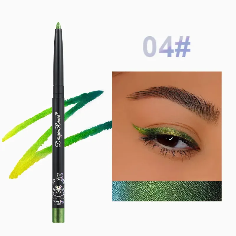 Caméléon Eyeliner Gel stylo imperméable brillant Chrome ombre à paupières Liner crayon paillettes perle vert or couché ver à soie yeux maquillage