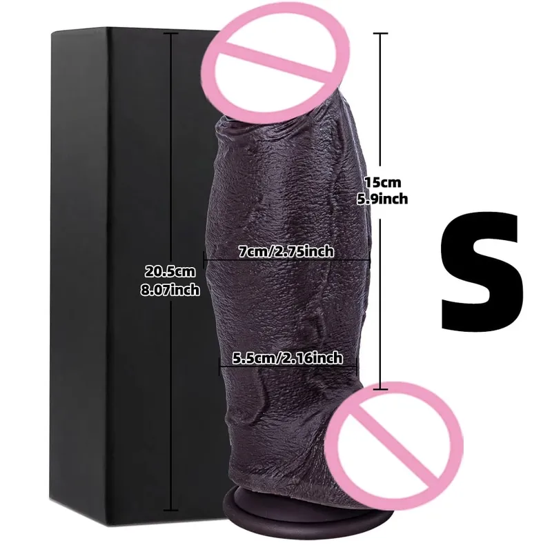 Dildo besar realistik zakar palsu yang besar dengan cawan sedutan batang tiruan fleksibel faraj wanita melancap dubur untuk mainan seks lesbain — image 20