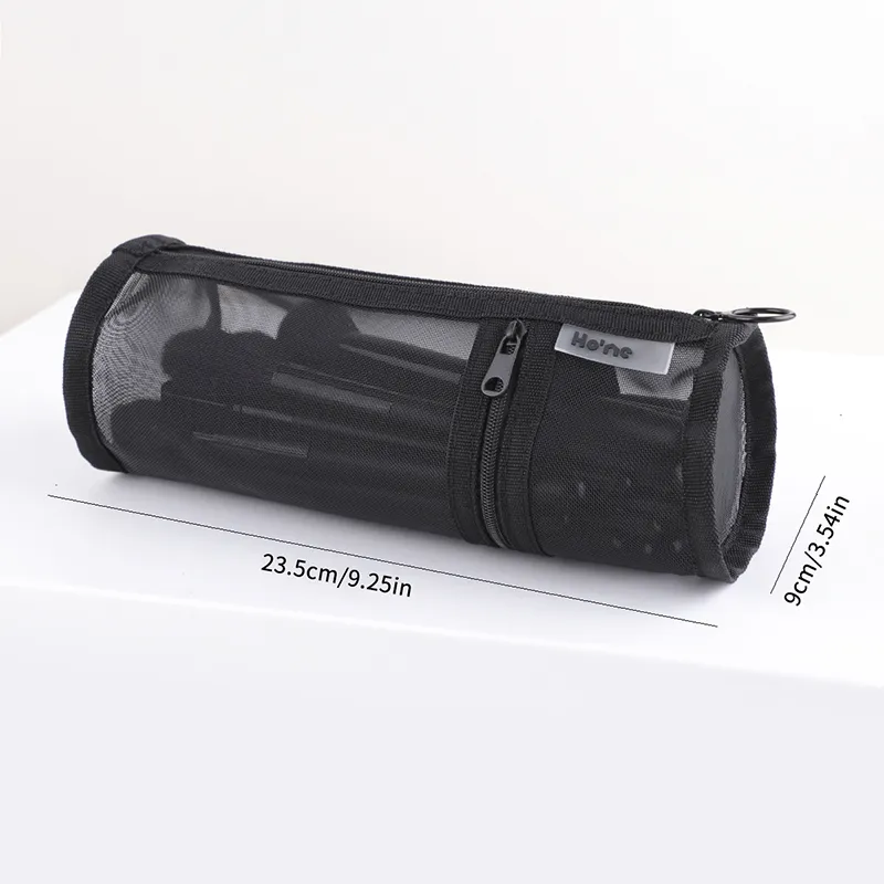 【M】Mesh Dual-use Makeup Brushes Holder Travel Cosmetic Bag Organizer Brushes Pens Tube Container Stand-up Pouch Cosmetic Tool — image 6