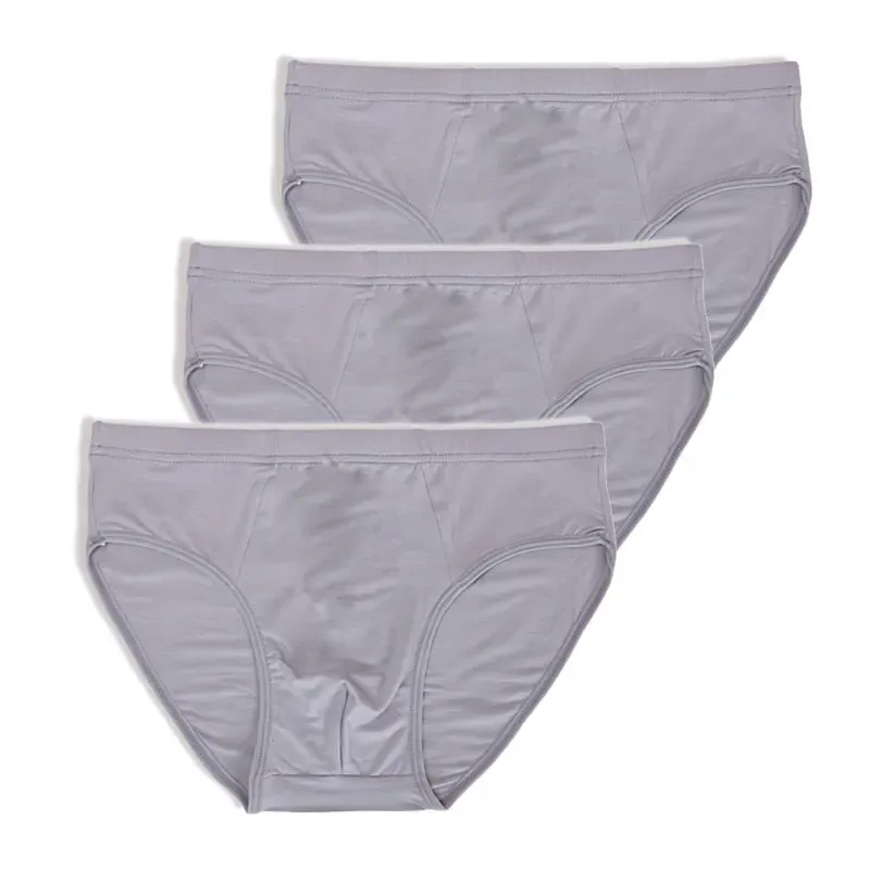 3 Packs Set Plus Size Solid Breathable Men Briefs Sexy Bamboo Fiber Hot Man Undrewear Black Sexy Male Panties New 5XL 6XL 2024 — image 5