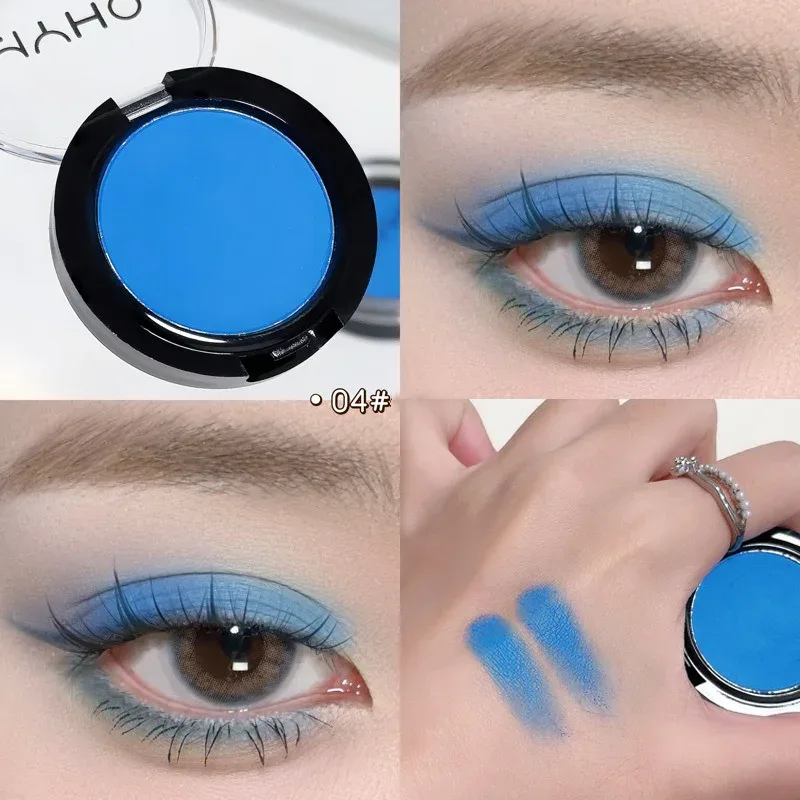 Palet Pembayang Mata Monokrom Mini Matte Smoky Biru Merah Monokrom Penyerlah Cahaya Putih Semulajadi Untuk Kontur Mata Halus Mencerahkan — image 12