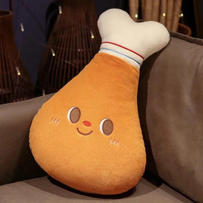 Fried Chicken Burger Plush Toy Super Soft Filled Plush Pillow Delicious Food Toys For Kids Christmas Halloween Holiday Gifts