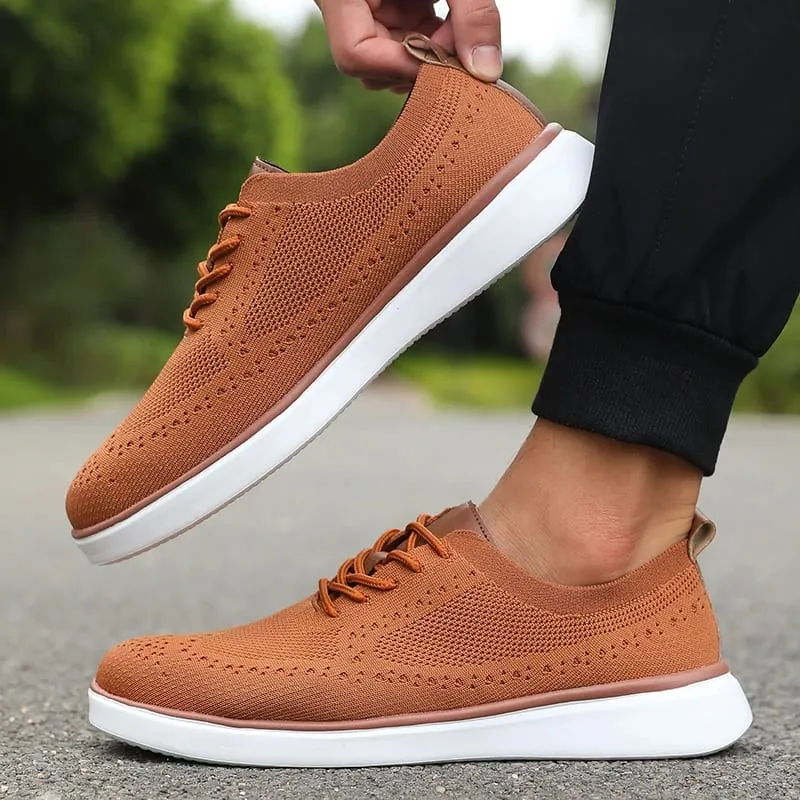 Schlanke Herren-Freizeitschuhe, atmungsaktives Mesh-Obermaterial, bequeme Innensohle, rutschfeste Sohle, lässige Wanderschuhe, Strickdesign, flexible Sohle — image 3