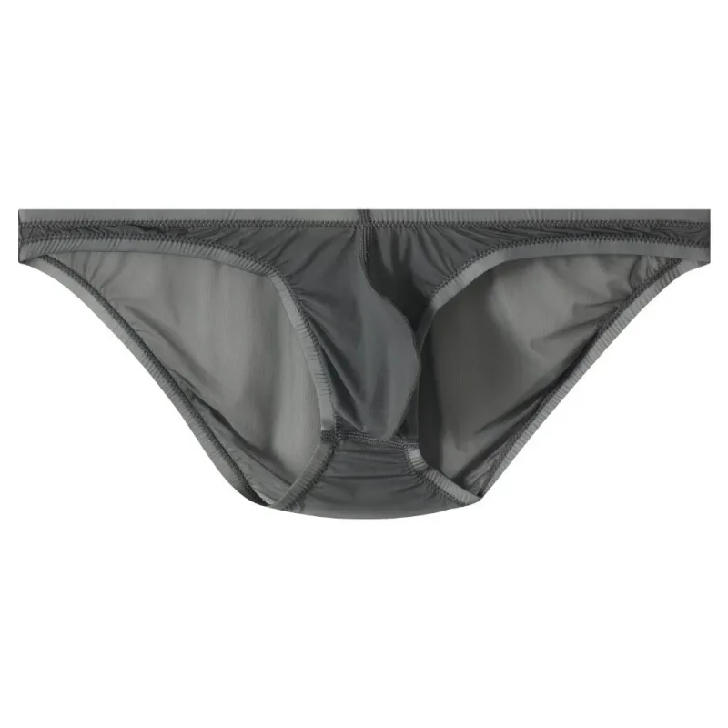 Slip respirant taille basse en soie glacée, Lingerie transparente, slip de Bikini en maille Ultra-fine, culotte Triangle pour hommes, été — image 21