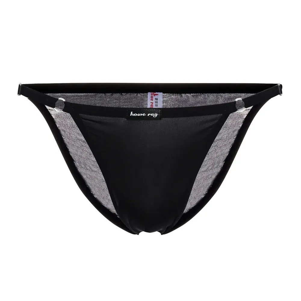 Adjustable Men's Sexy Brief Underwear Ice Silk Thin Transparent Comfort Quick Drying Mankini Gays U Convex Pouch High Fork Tanga — image 5