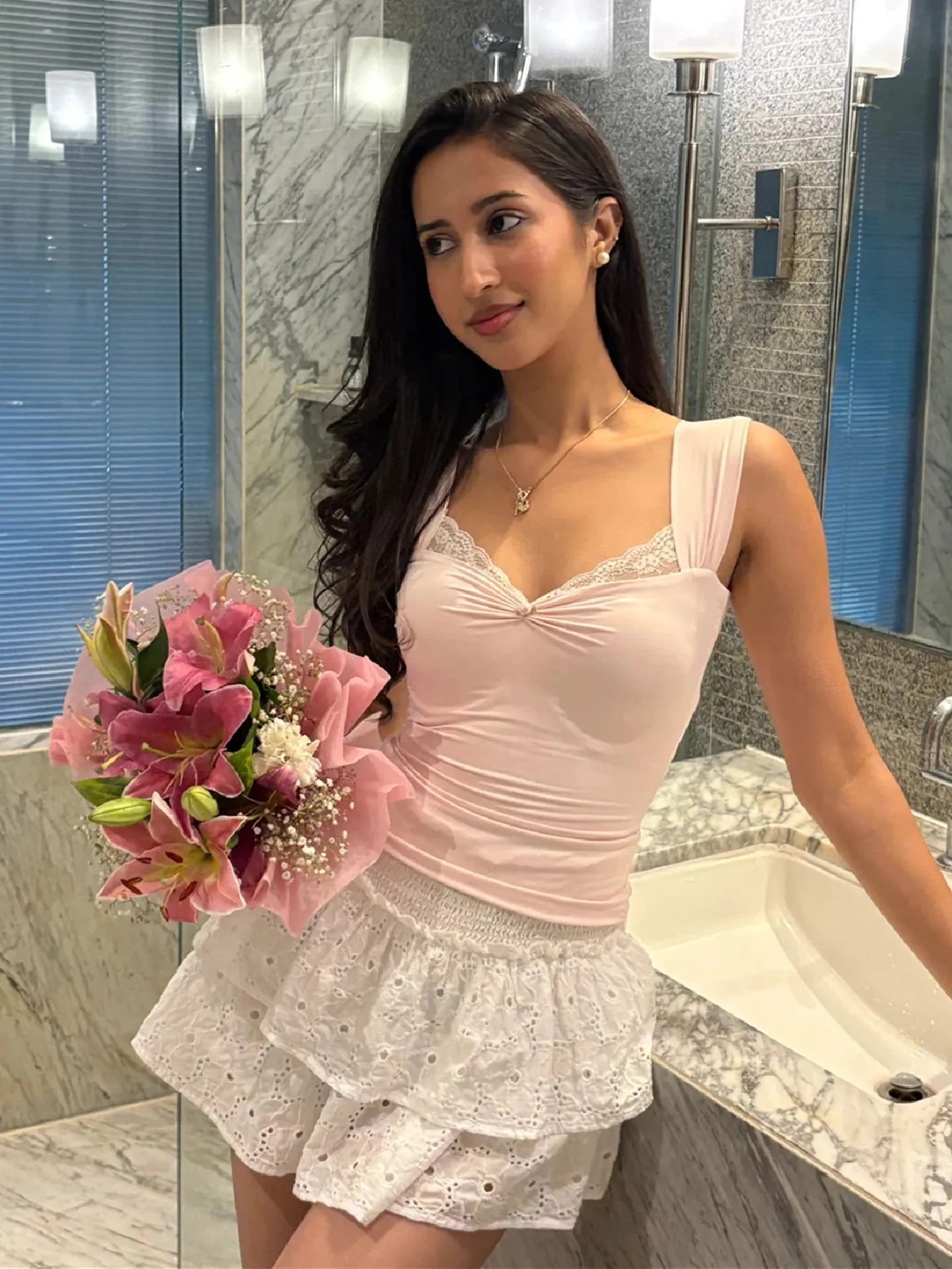 Dulzura – Camisole dos nu en dentelle à volants pour femme, tenue d'été, coupe cintrée, décontractée, polyvalente, Style de rue, Y2K, dernière mode, été — image 5