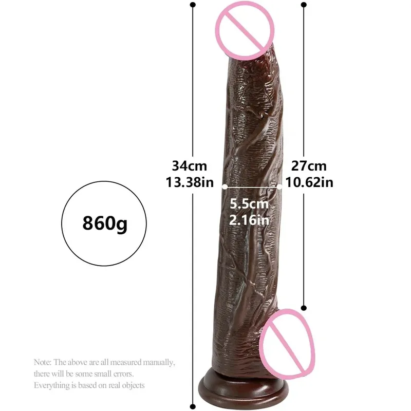 Godemiché à pénis Super Long de 13,3 pouces, doux et réaliste avec ventouse, jouets sexuels anaux pour hommes et femmes, masturbateur, énorme Phallus — image 11