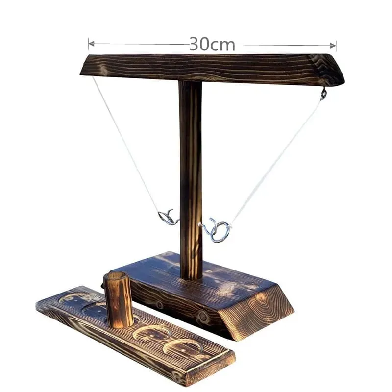 Ring Toss Games for Kids Adults Home Party Drinking Games Fast-paced Handheld Wooden Board Games Shot Ladder Bundle Outdoor Bars — image 8