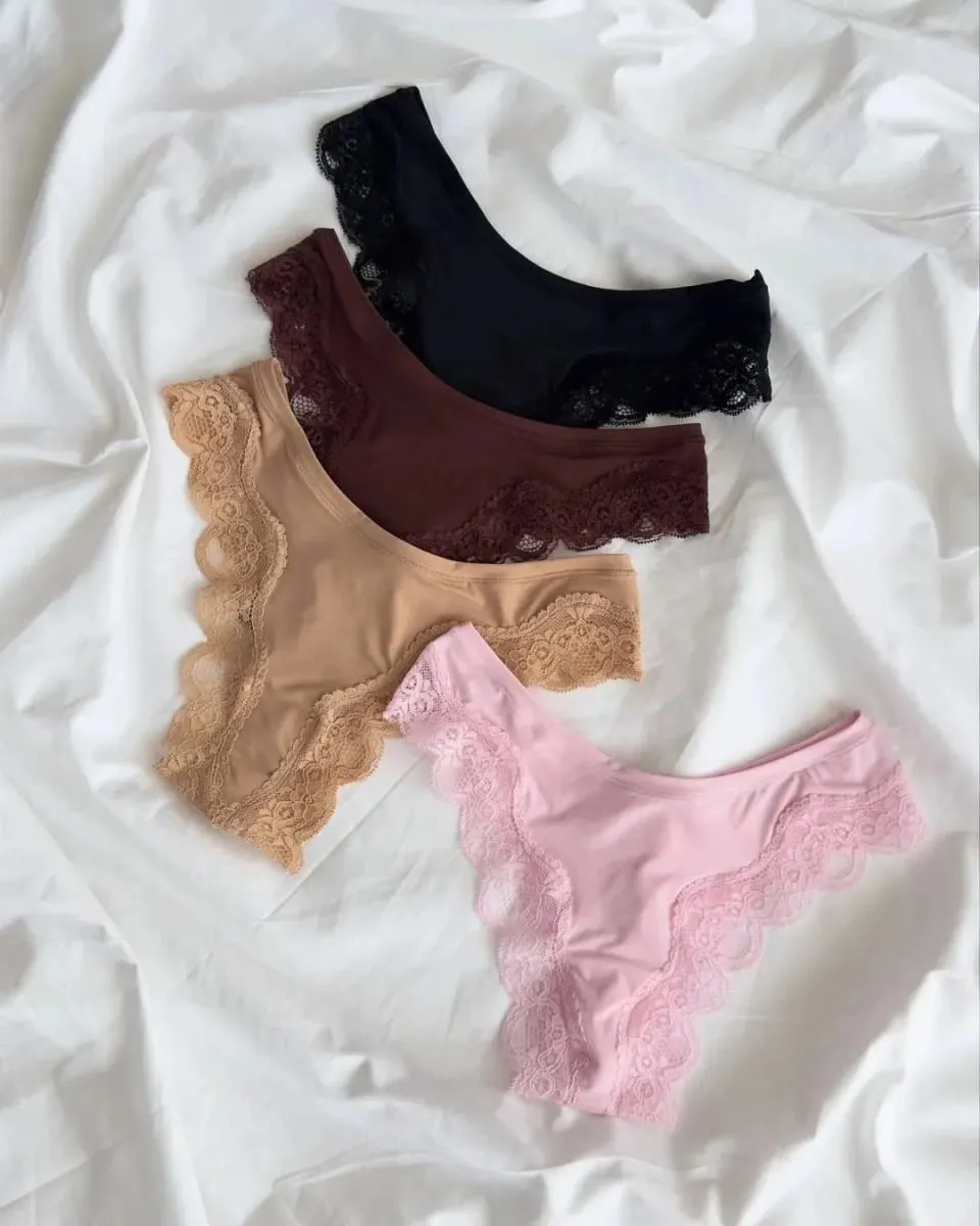 Set Pepejal Bra Renda Comel Gabungan Percuma Wanita Bra Tali Boleh laras+Seluar Dalam Pinggang Rendah Bergaya Ringkas Set Pakaian Dalam Keanjalan Tinggi — image 5