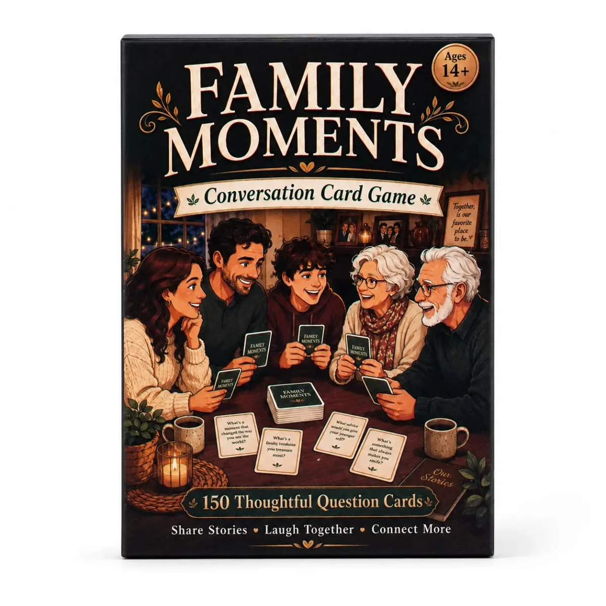 Momenti in famiglia Gioco di carte Conversazioni Carte iniziali con domande ponderate per cene di famiglia Riunioni Vacanze Storia Shari — image 4