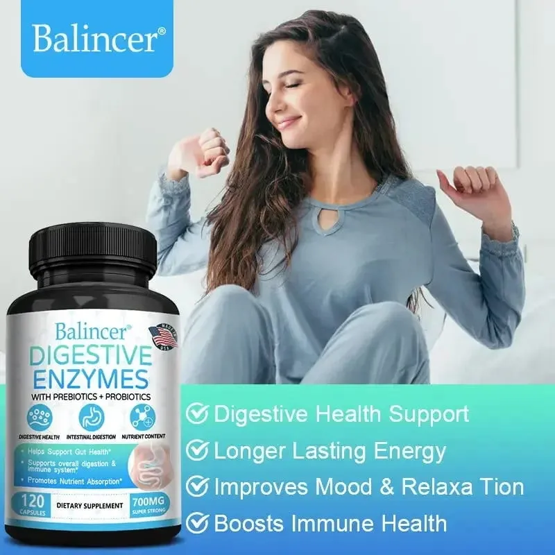 Enzima digestiva con prebiótico + suplemento probiótico: salud digestiva nutricional y apoyo inmunológico para hombres y mujeres adultos — image 5