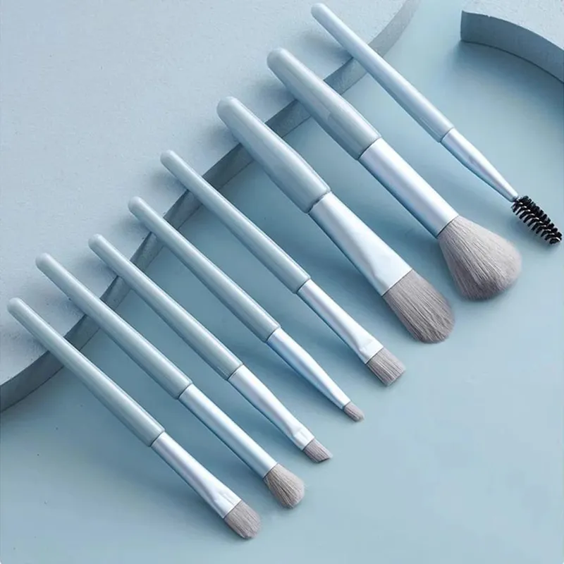 ขนาดเดินทาง 8 ชิ้นชุดแปรงแต่งหน้า - ผมนุ่มอายแชโดว์ Contour แปรงเครื่องมือความงามระดับมืออาชีพ — image 6