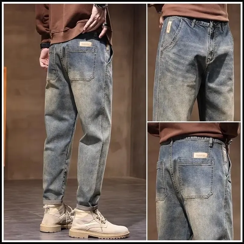 Frühling Sommer Neue Retro männer Jeans Gerade Bein Elastische Casual Vielseitig Klassische Mid-Rise Lange Hosen Bequeme Passform — image 13