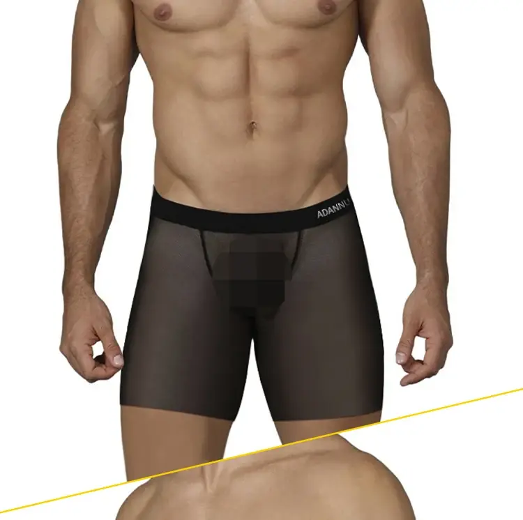 Boxer Transparent en soie glacée pour hommes, 1/3 pièces, sous-vêtements transparents en tissu Ultra-fin, sous-vêtements sans couture, 0.01 — image 15