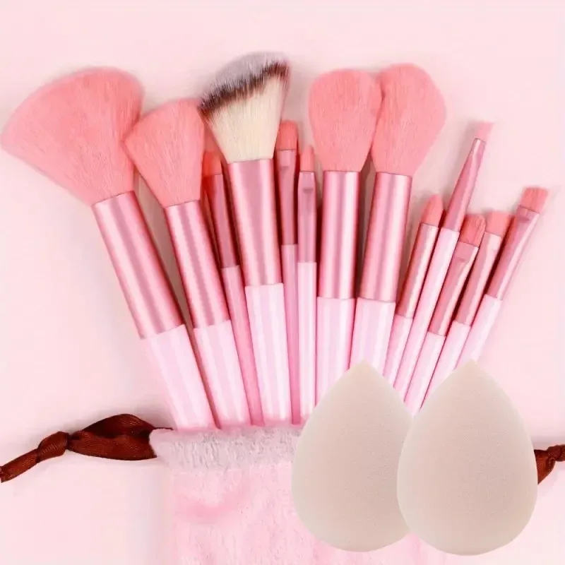 13 ชิ้น Soft Fluffy ชุดแปรงแต่งหน้าสำหรับเครื่องสำอางค์ Foundation Blush Powder อายแชโดว์ Kabuki ผสมฟองน้ำแต่งหน้าไข่ — image 19