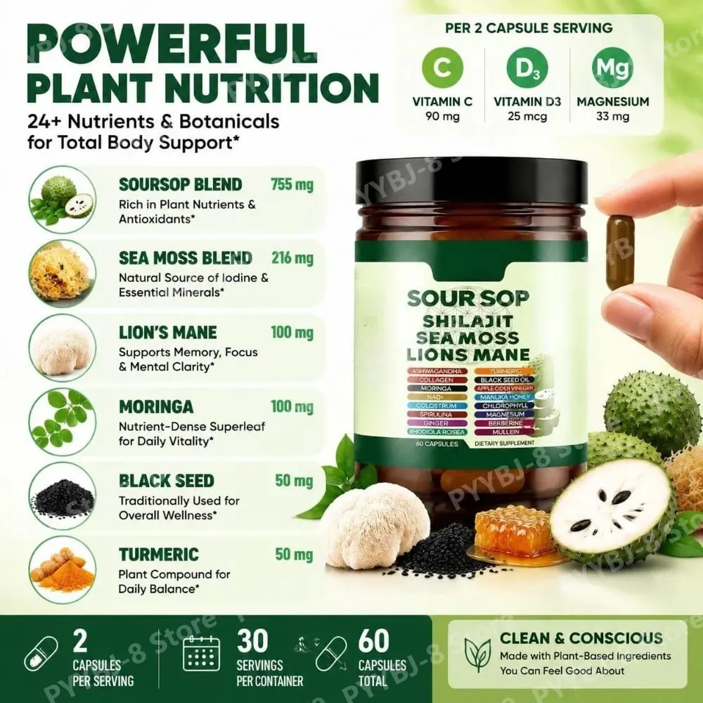 Capsule di Shilajit e L-Arginina 60 con melograno, cannella, fieno greco per energia, salute immunitaria, supporto quotidiano per il benessere — image 3