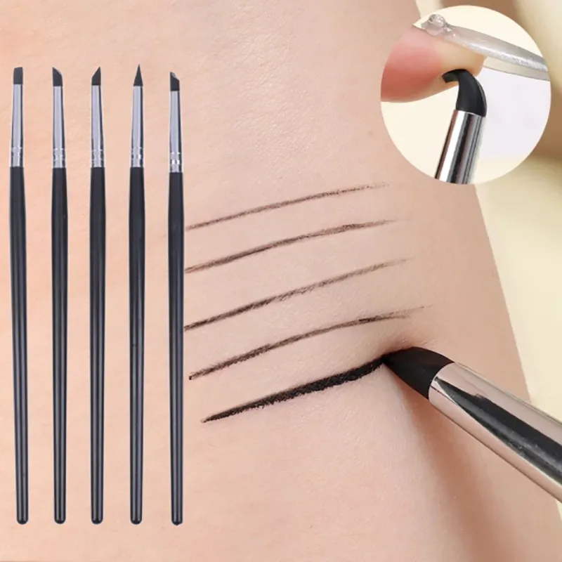 Silicone Đen Bút Kẻ Mắt Lưỡi Dao Đa Năng Kẻ Lông Mày Son Môi Bàn Chải Dễ Dàng Sử Dụng Sơn Móng Tay Bút Mắt Định Hình Trang Điểm — image 1