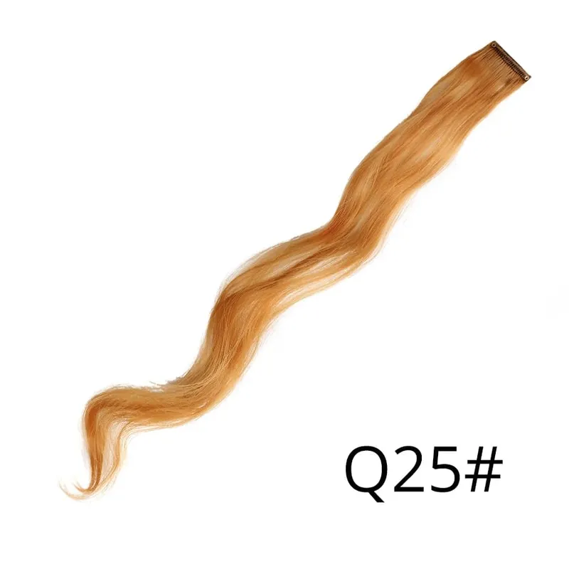 Leeons Synthetic Hair Extensions With Clips Heat Resistant Straight Hair Extensions Color Colored Black Hair Clip Womens 12G/Pcs — image 74